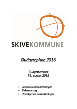 SKIVEKOMMUNE Budget 2016