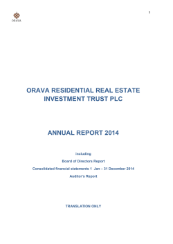 Orava Residential REIT Annual Report 2014