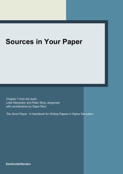 Sources in Your Paper