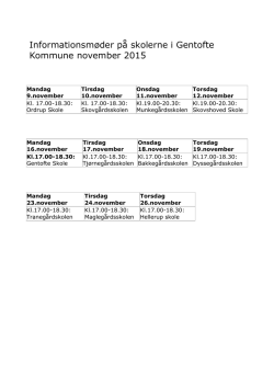 Informationsmøder på skolerne i Gentofte Kommune november 2015