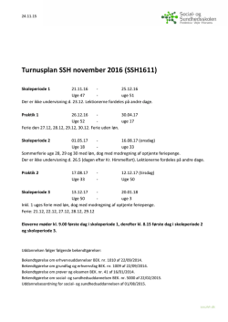 Turnusplan SSH november 2016 (SSH1611)