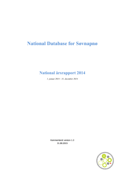 National Database for Søvnapnø National årsrapport