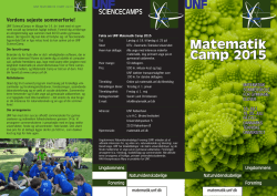 Matematik Camp 2015 - UNF Matematik Camp