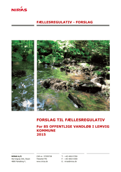 Forslag til fællesregulativ for vandløb, Lemvig Kommune