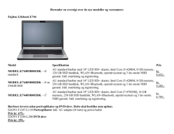 Herunder en oversigt over de nye modeller og varenumre: Fujitsu