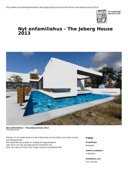 Nyt enfamiliehus - The Jeberg House 2013