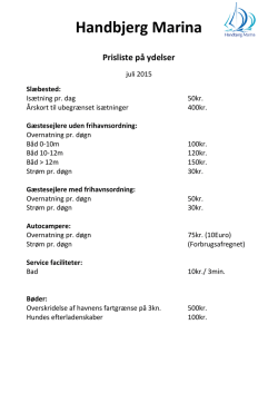 Priser på ydelser - Handbjerg Marina