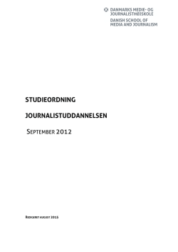 studieordning journalistuddannelsen - Danmarks Medie