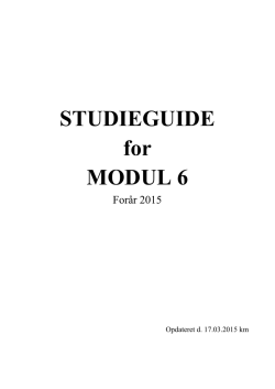 STUDIEGUIDE for MODUL 6