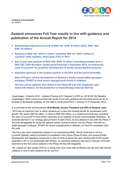 2014 Full Year Results and Annual Report