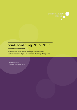 Studieordning 2015-2017 - Erhvervsakademi Aarhus