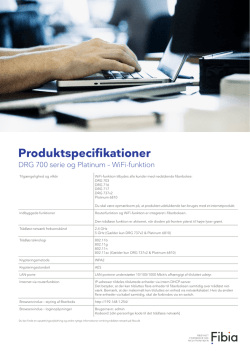 Se produktspecifikationer for WiFi-funktion