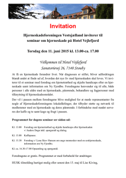 Invitation og program til Vejlefjord seminar