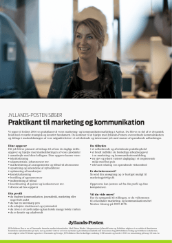 Praktikant til marketing og kommunikation - Jyllands