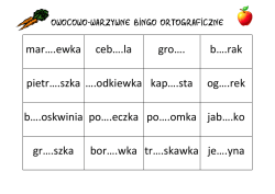 owocowo-warzywne bingo ortograficzne