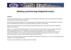 Budgetinformation 2016 - Silkeborg Lærerforening