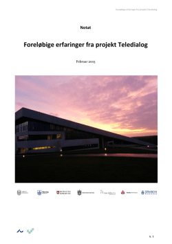 Foreløbige erfaringer fra projekt Teledialog (2015)