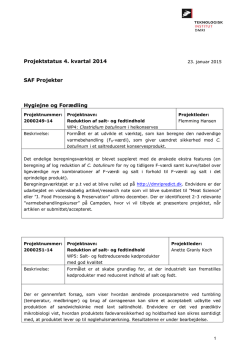 Projektstatus SAF 4. kvartal 2014 401 KB pdf