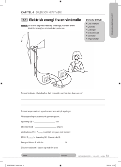 4.7 Elektrisk energi fra en vindmølle