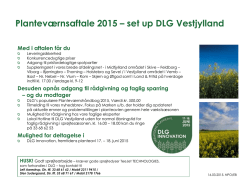 Planteværnsaftale 2015 – set up DLG Vestjylland