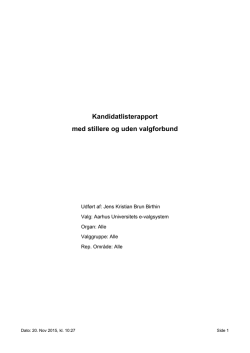Kandidatlisterapport med stillere og uden valgforbund
