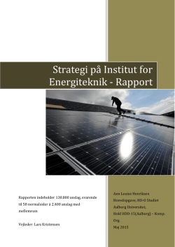 Strategi på Institut for Energiteknik - Rapport