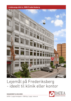 Lejemål på Frederiksberg - ideelt til klinik eller kontor