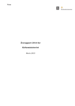 Årsrapport 2014 for Kirkeministeriet