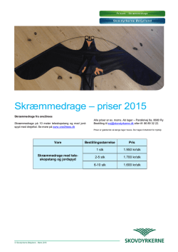 Skræmmedrage – priser 2015