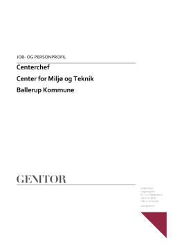 Centerchef Center for Miljø og Teknik Ballerup Kommune