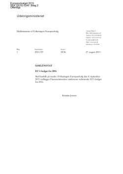 SEK (2015) 0240 Bilag 2: FMs samlenotat vedrørende EU``s budget