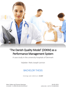 `The Danish Quality Model` (DDKM) as a Performance