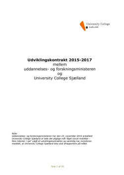 Læs udviklingskontrakten - University College Sjælland