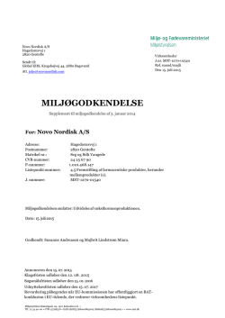 læs miljøgodkendelse af Novo Nordisk A/S