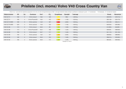 Prisliste (incl. moms) Volvo V40 Cross Country Van
