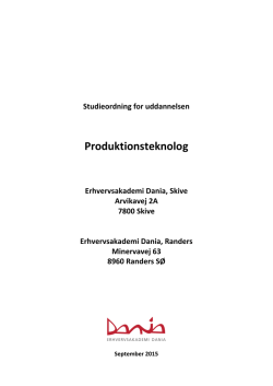 Studieordningen 2015 - Erhvervsakademi Dania
