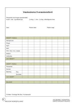 Væskeskema H-anæstesiafsnit