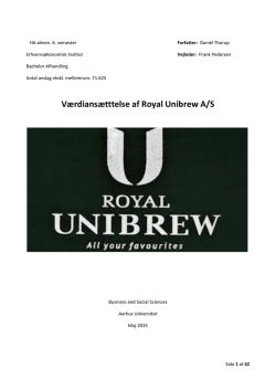 Værdiansætttelse af Royal Unibrew A/S - PURE