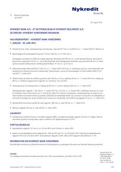 Halvårsrapport 2015 - Nykredit Bank