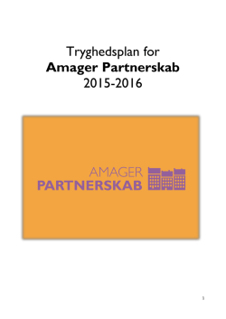 Tryghedsplan for Amager Partnerskab 2015-2016
