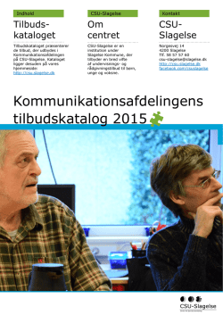Kommunikationsafdelingens tilbudskatalog 2015
