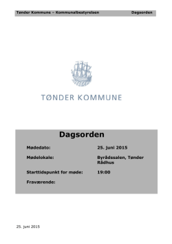 Dagsorden 1.2.0 - Tønder Kommune