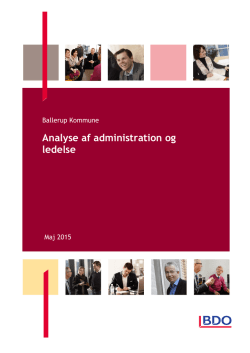 BDO`s analyse af administration og ledelse
