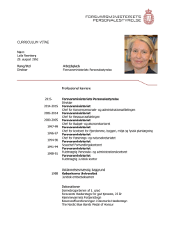 CV for Laila Reenberg - Forsvarsministeriets Personalestyrelse