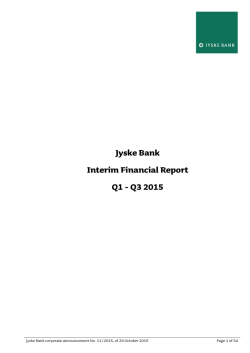 Jyske Bank Interim Financial Report