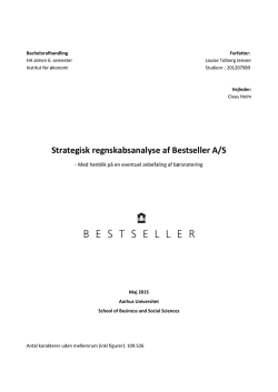 Strategisk regnskabsanalyse af Bestseller A/S - PURE