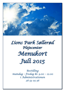 Menukort Juli 2015
