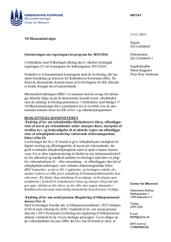 Bilag 1 - Orientering om regeringens lovprogram 2015-2016