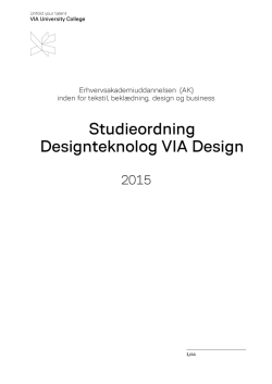 Studieordning Designteknolog VIA Design