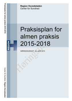 Praksisplan for almen praksis 2015-2018